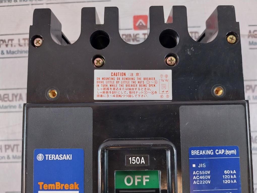 Terasaki Tembreak Tl-225F Current Limiting Circuit Breaker 150A 3 Pole