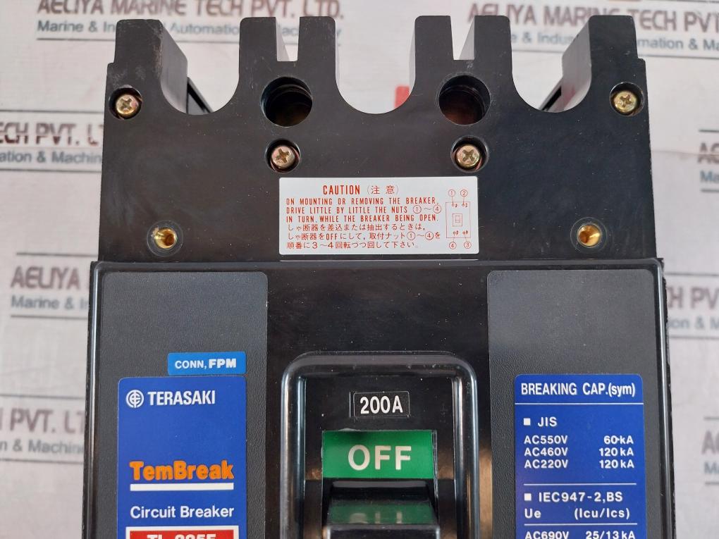 Terasaki Tembreak Tl-225F Current Limiting Circuit Breaker 200A Ac690V 50~60Hz