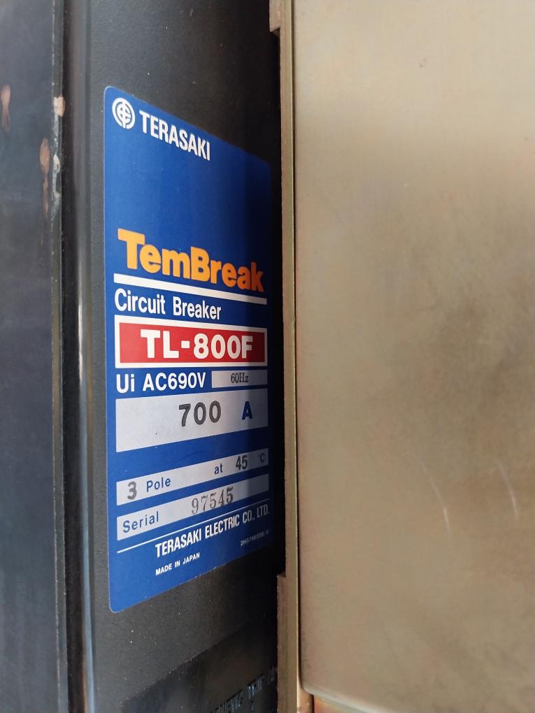 Terasaki Tembreak Tl-800F 3 Circuit Breaker Tmc9B 700A