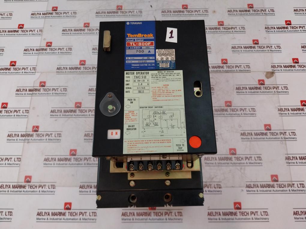 Terasaki Electric Tembreak Tl-800F Circuit Breaker W/ Tmc9B Motor Operator 3Pole