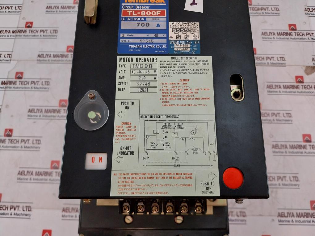 Terasaki Tembreak Tl-800F 3 Circuit Breaker Tmc9B 700A