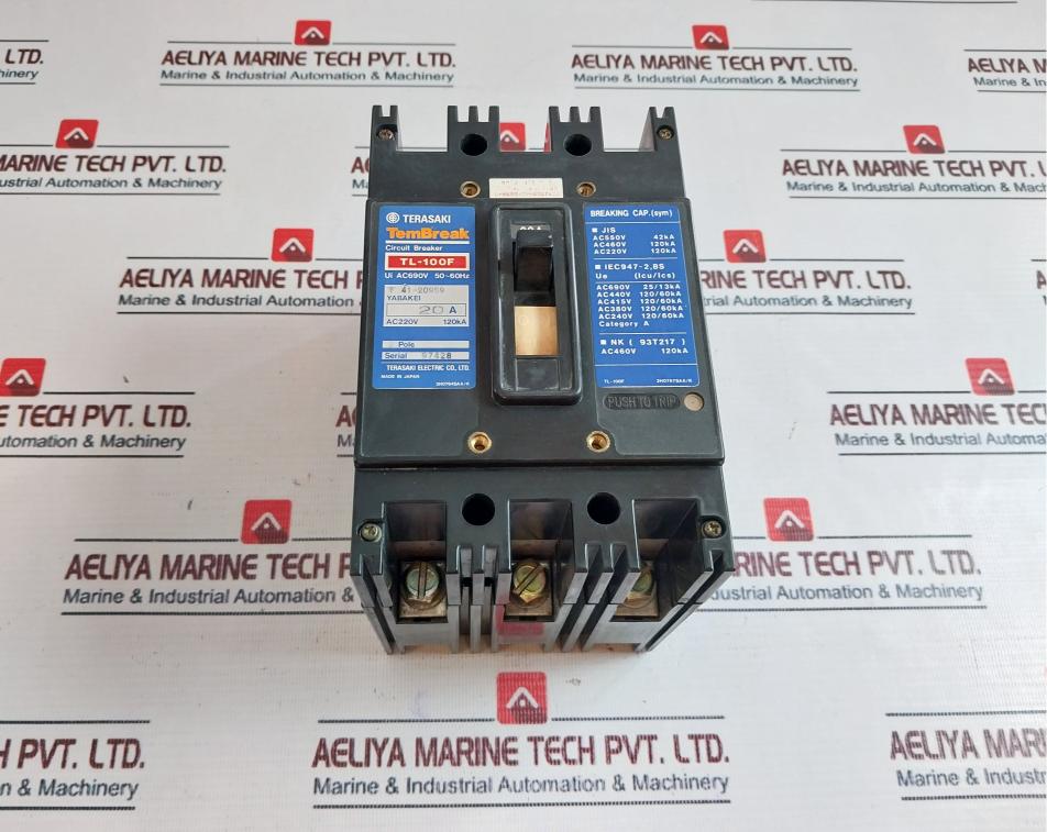 Terasaki Tl-100F 3 Pole Tembreak Circuit Breaker Ac690V 50-60Hz 20A