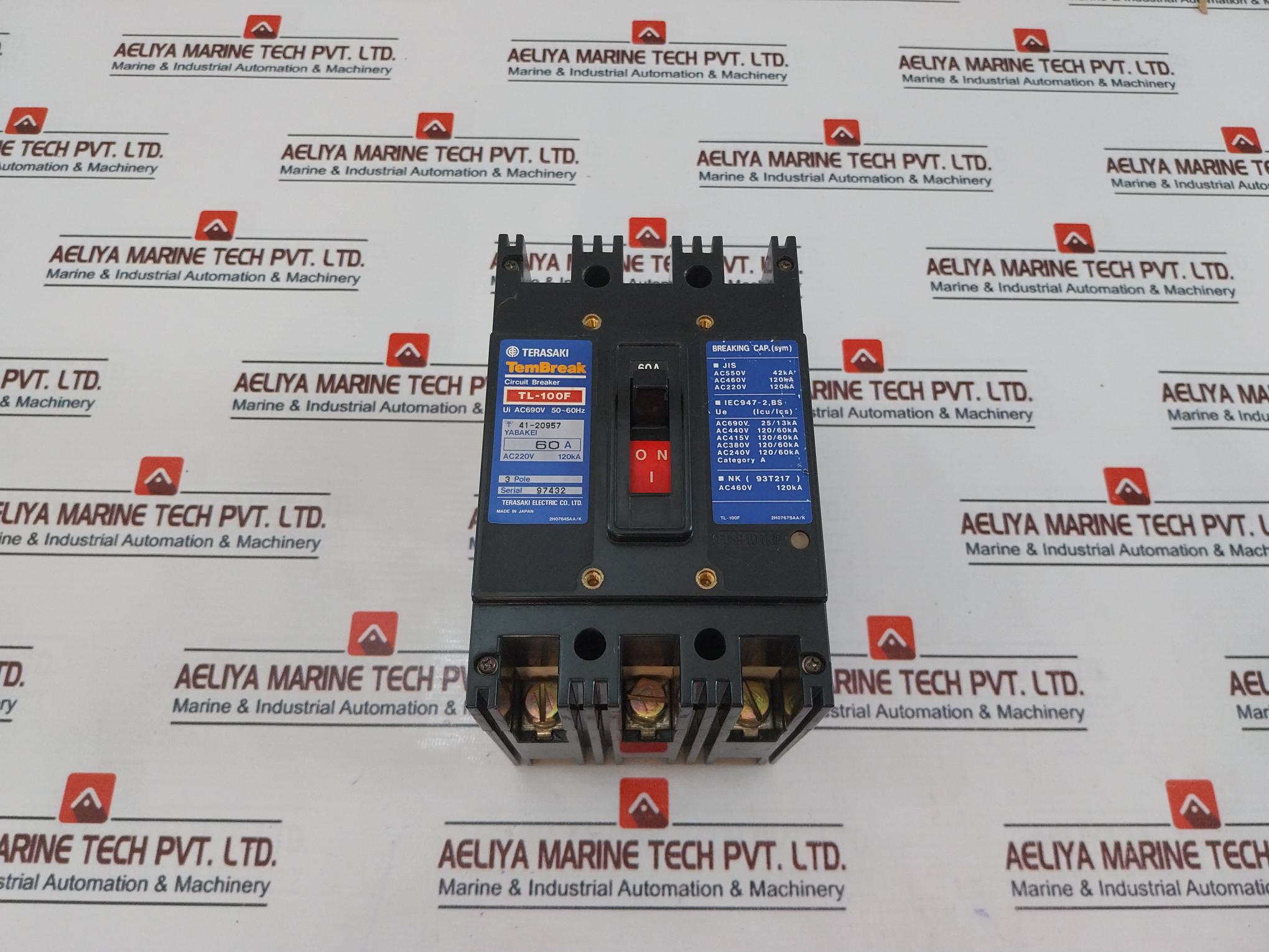 Terasaki Tl-100F 3 Pole Circuit Breaker 60A 50/60Hz