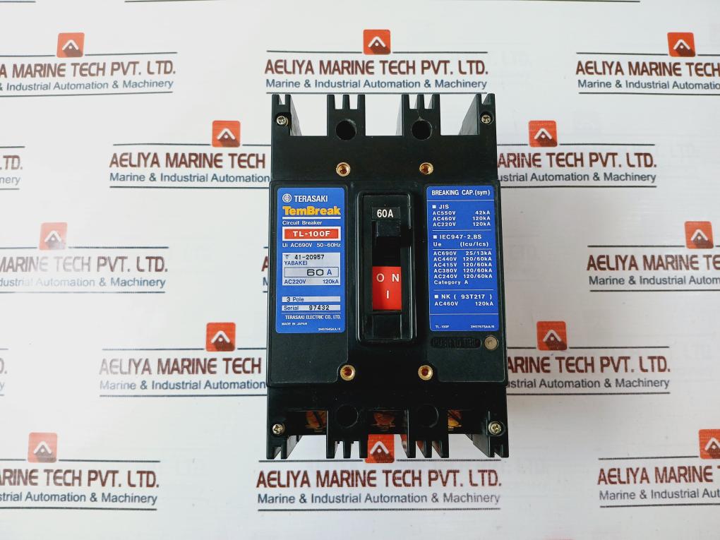 Terasaki Tl-100F Tembreak 3 Pole Circuit Breaker Ac220V 120Ka 60A
