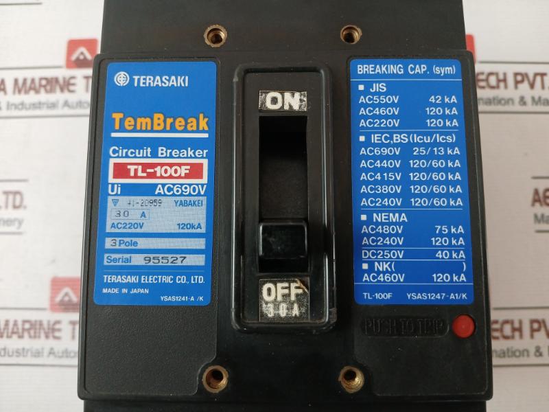 Terasaki Tl-100f Tembreak Circuit Breaker 200-480v 50/60hz Ac220v 120ka