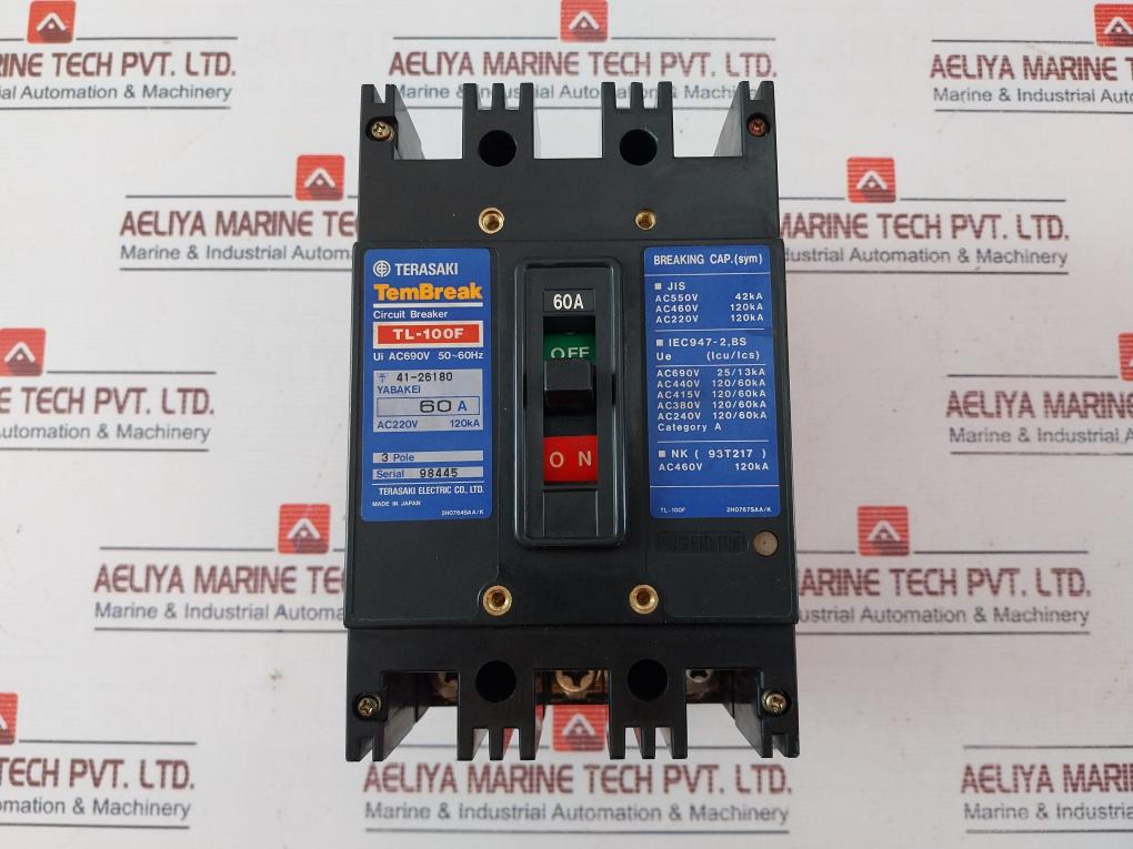 Terasaki Tl-100F Tembreak Circuit Breaker 3 Pole Ac690V 200-480V 50/60Hz 60A