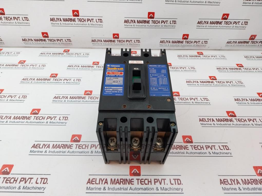Terasaki Tl-100F Tembreak Circuit Breaker 3 Pole Ac690V 40A 200-480V 50/60Hz