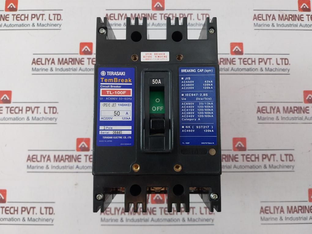 Terasaki Tl-100f Tembreak Circuit Breaker 50a Ac220v 120ka 200-480v 50/60hz