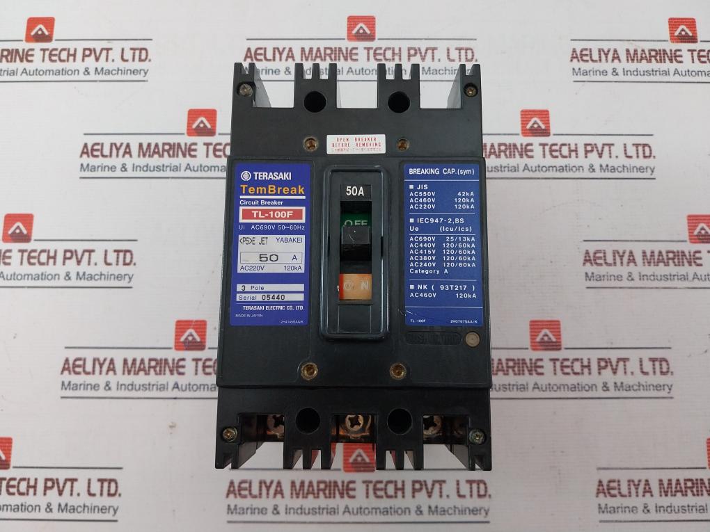 Terasaki Tl-100F Tembreak Circuit Breaker 50A Ac690V 2H4145Saa/K 50/60Hz
