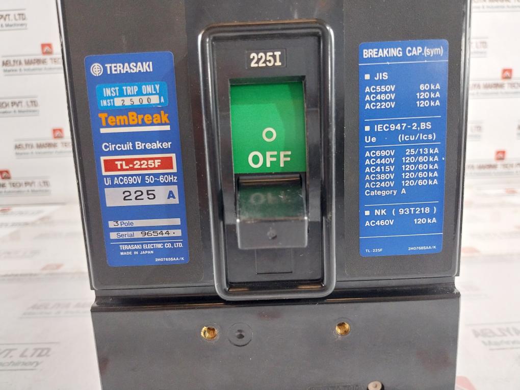 Terasaki TL-225F 225A 3 Pole Current Limiting Circuit Breaker