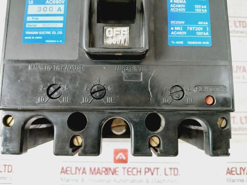 Terasaki Tl-400E Tembreak Circuit Breaker 300A Ac690V