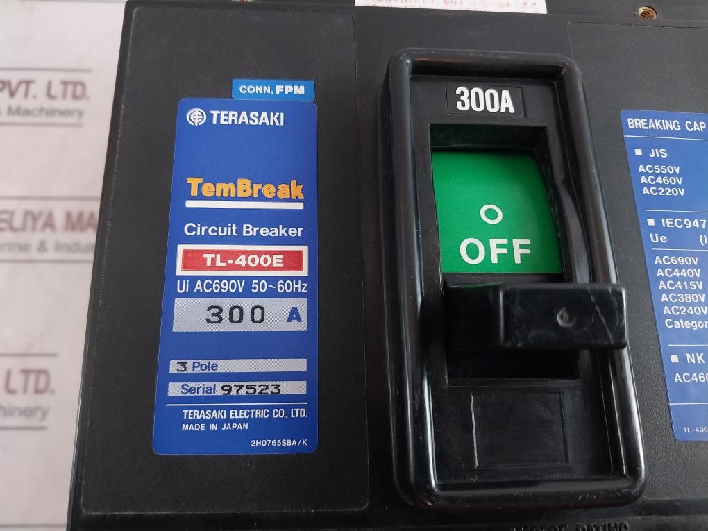 Terasaki Tl-400E Tembreak Circuit Breaker 3 Pole 300A