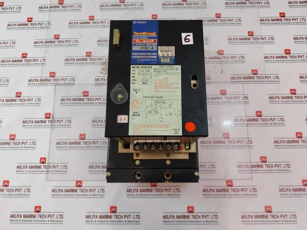 Terasaki Tl-600F Circuit Breaker With Tmc 9B Motor Operator 500A Ac690V 60Hz