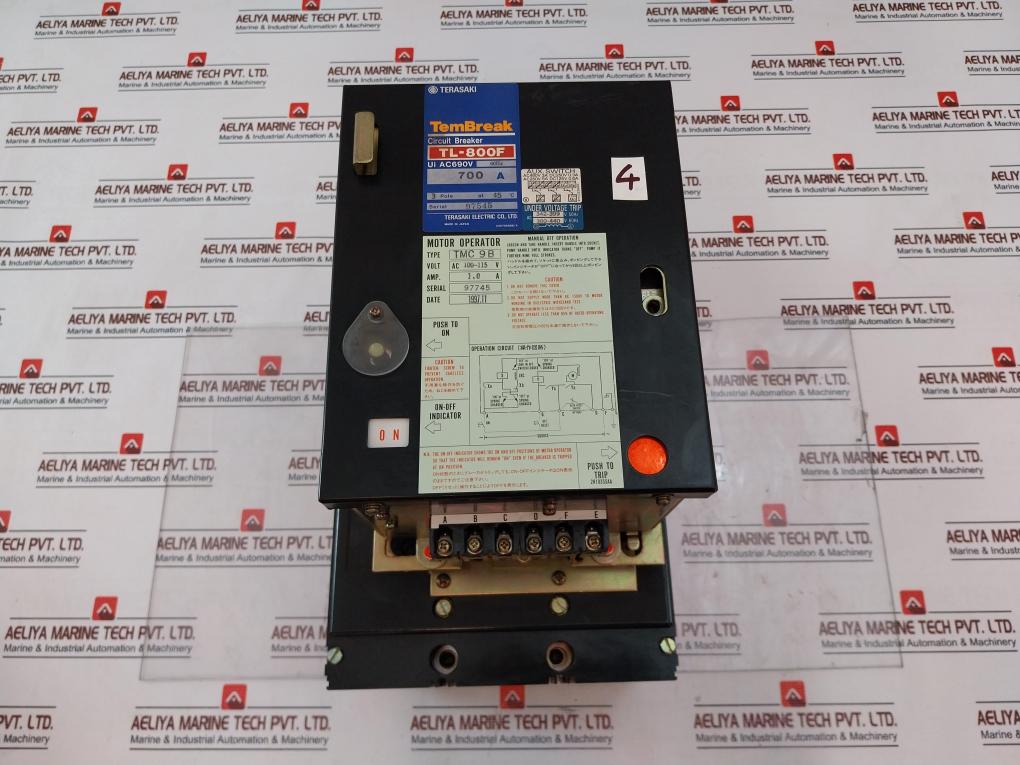 Terasaki Tl-800F Circuit Breaker W/ Tmc 9B Motor Operator 3 Pole 700Amp