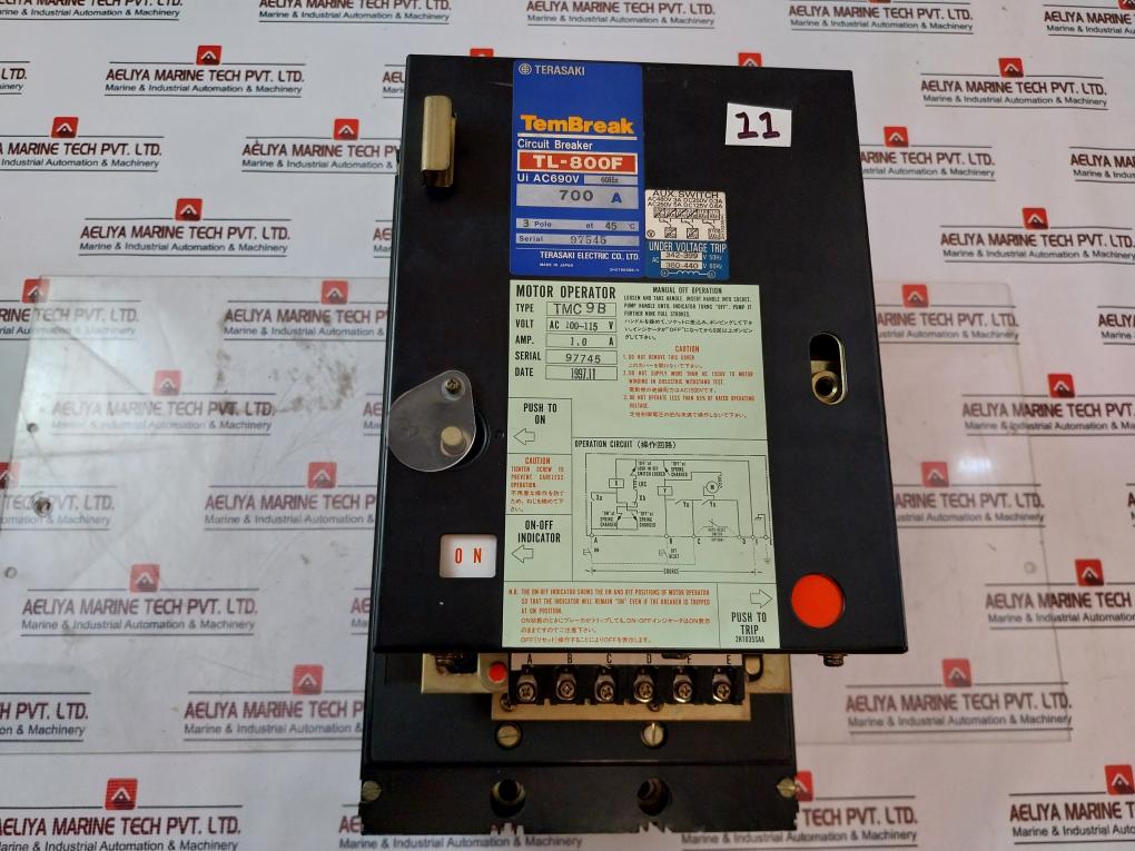 Terasaki Tl-800F Tembreak Circuit Breaker W/ Motor Operator Tmc9B 3 Pole 700A