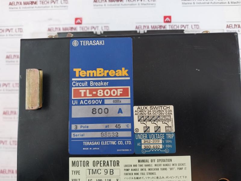 Terasaki Tl-800F Circuit Breaker Ac690V 60Hz Ac 100-115V 2H1035Saa