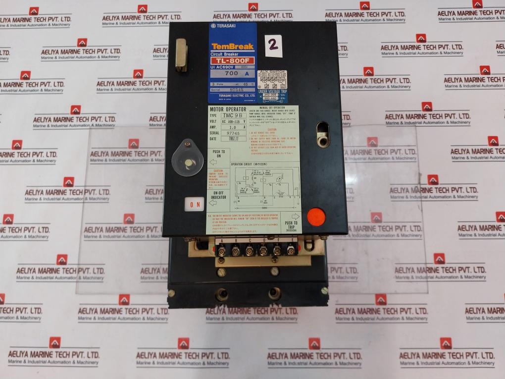 Terasaki Tl-800F Tembreak Circuit Breaker W/ Tmc9B Motor Operator 3P 700A