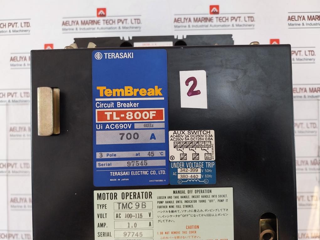 Terasaki Tl-800F Circuit Breaker Tmc9B Ac690V 60Hz 700A