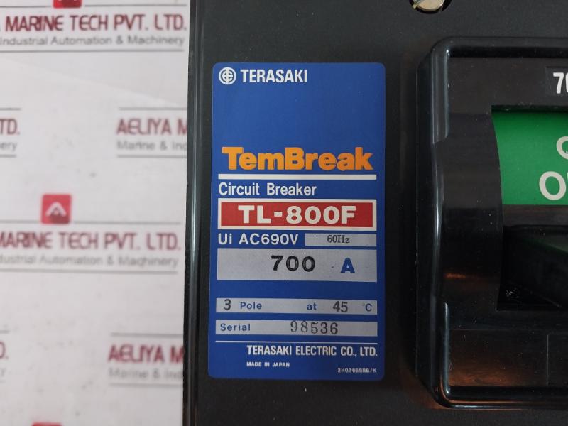 Terasaki Tl-800F Tembreak Circuit Breaker 3 Pole At 45°C Ac690V 60Hz 700A