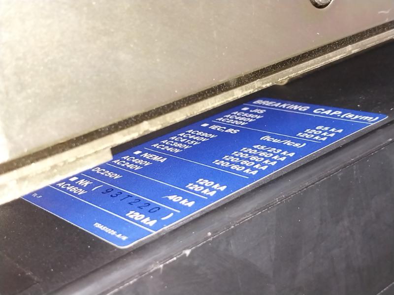 Terasaki Tl-800F Tembreak Circuit Breaker Ac690V Aux. 50-60Hz