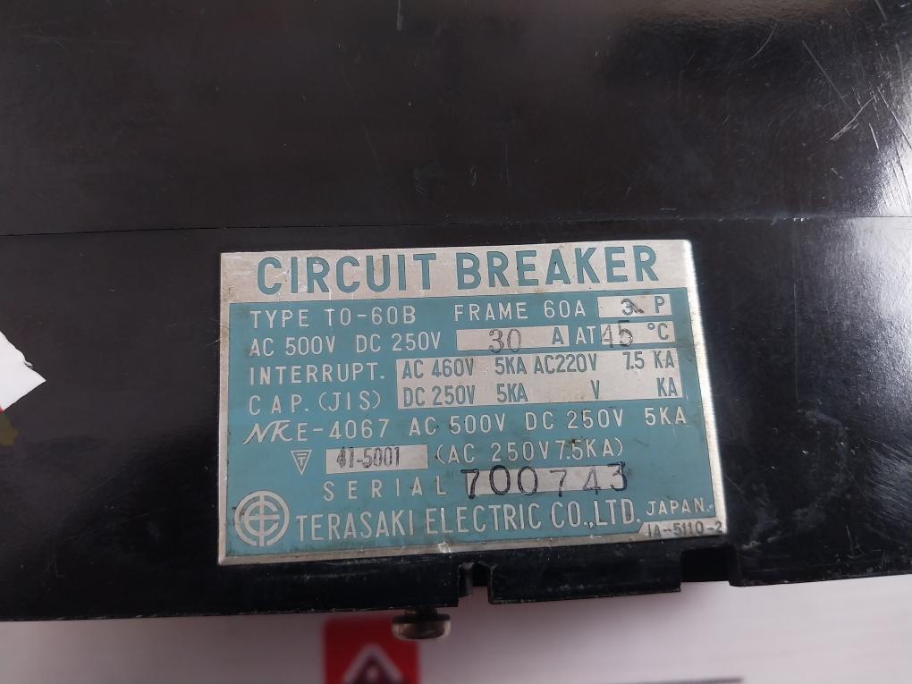 Terasaki To-60B/ T0-60B Circuit Breaker 30A