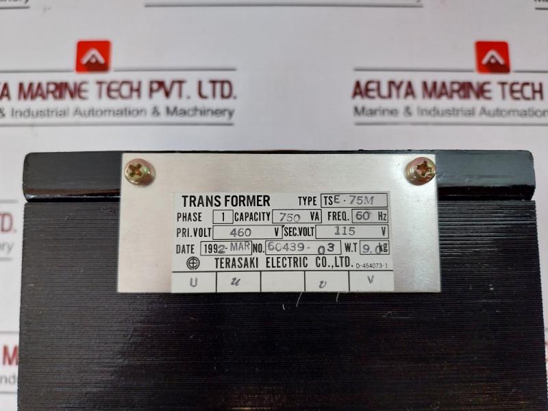 Terasaki Tse-75m Transformer Starter Panel Primary 460v Secondary 115v