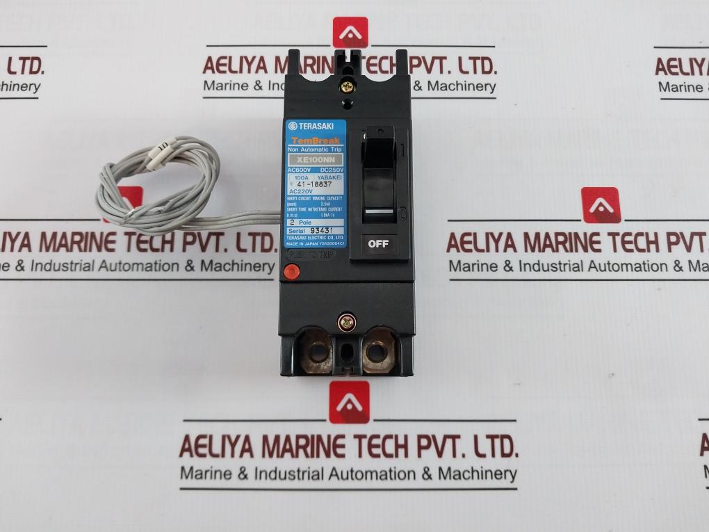 Terasaki Xe100Nn 2 Pole Tembreak Circuit Breaker 1T2-1-000-06P Ac600V Dc250V