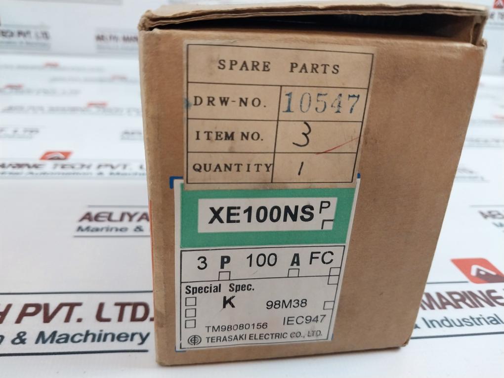 Terasaki Xe100Ns 3-pole Circuit Breaker 100A 50/60Hz