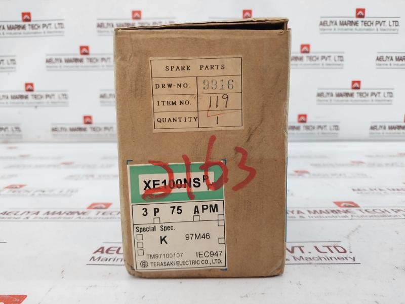 Terasaki Xe100Ns 3 Pole Circuit Breaker Ac660V 75A 2H0535Sja/K Ac220V 25Ka