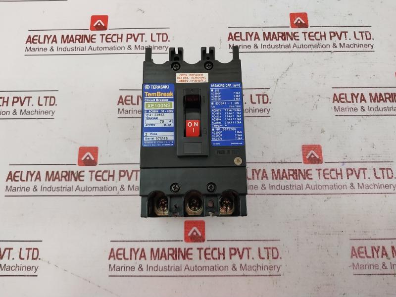Terasaki Xe100Ns 3 Pole Circuit Breaker Ac660V 75A 2H0535Sja/K Ac220V 25Ka