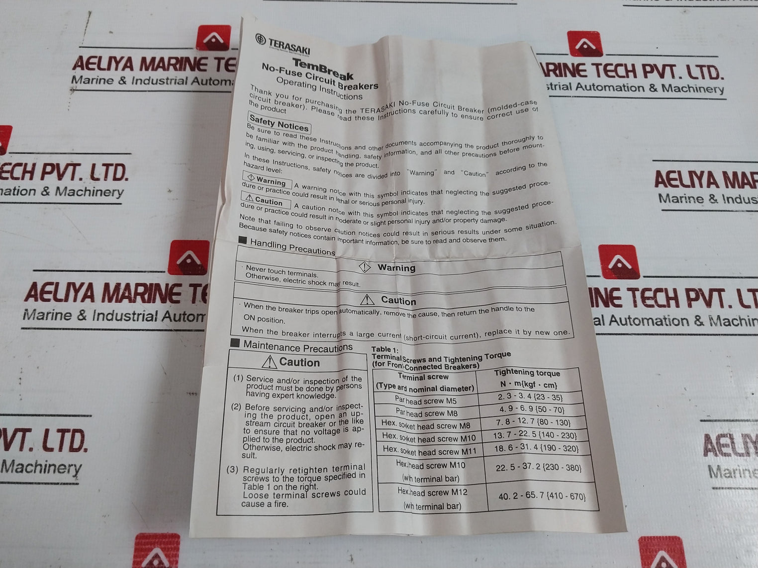 Terasaki Xe50Ns 3 Pole Circuit Breaker 20A 660V Ac 5Ka Iec947