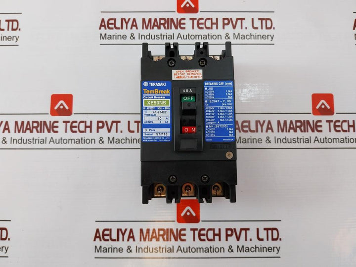 Terasaki Xe50Ns Tembreak Non-fuse Circuit Breaker 3 Pole Ac660V 50Hz-60Hz 40A