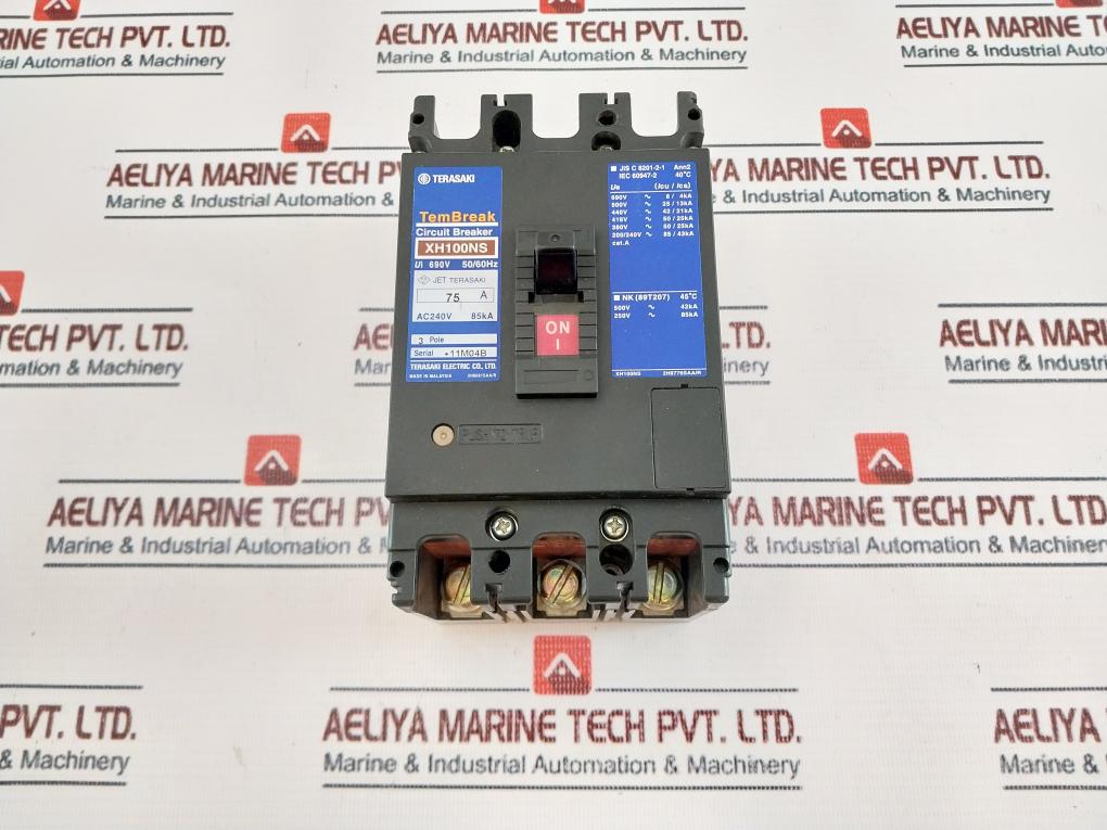 Terasaki Xh100Ns 3 Pole Circuit Breaker 75A 690V 50/60Hz