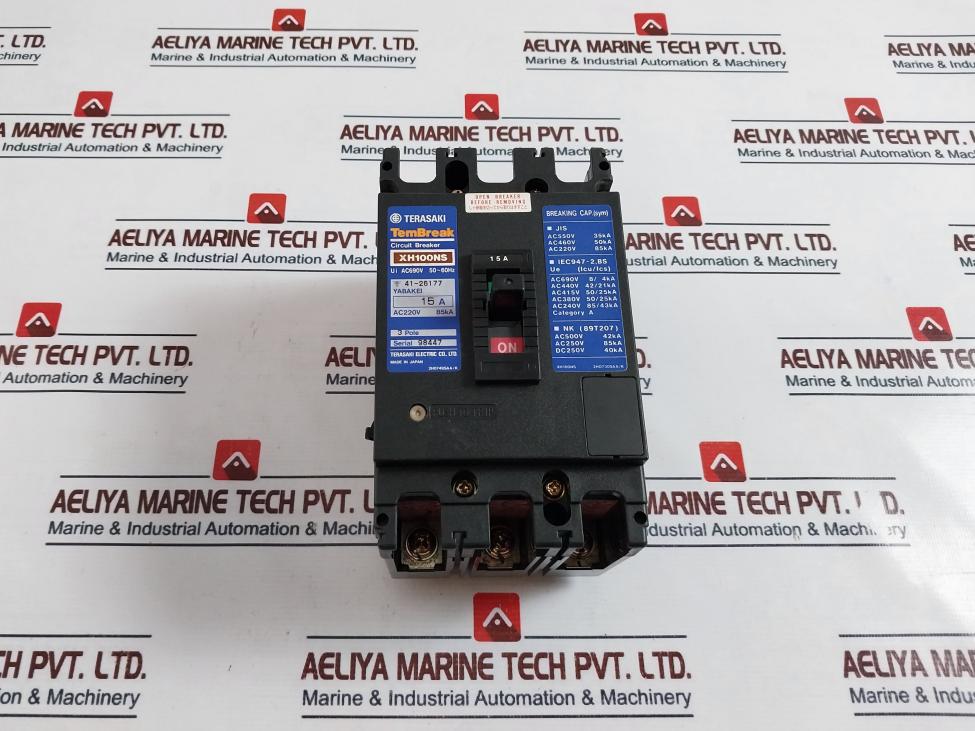 Terasaki Xh100ns Circuit Breaker 3 Pole 15a 200-480v 50/60hz