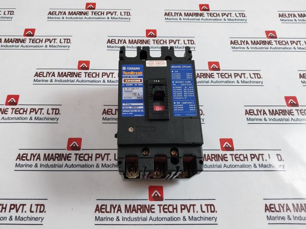 Terasaki XH100NS Circuit Breaker 3 Pole 15A 200-480v 50/60hz