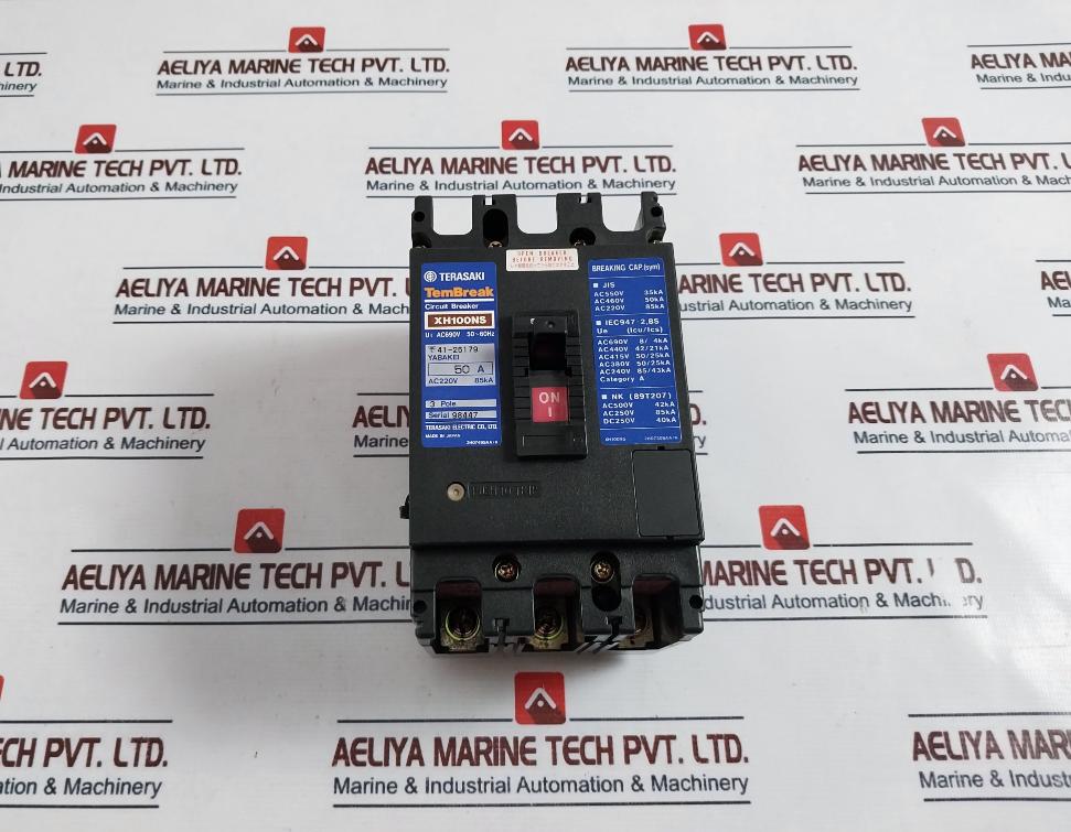 Terasaki XH100NS Molded Case Circuit Breaker 3 Pole 50A 200-480v 50/60hz