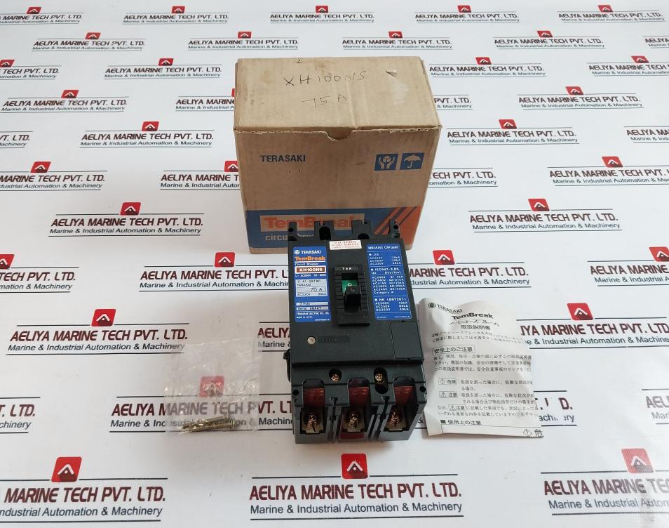 Terasaki Xh100ns Molded Case Circuit Breaker 75a 3 Pole 200-480v 50/60hz