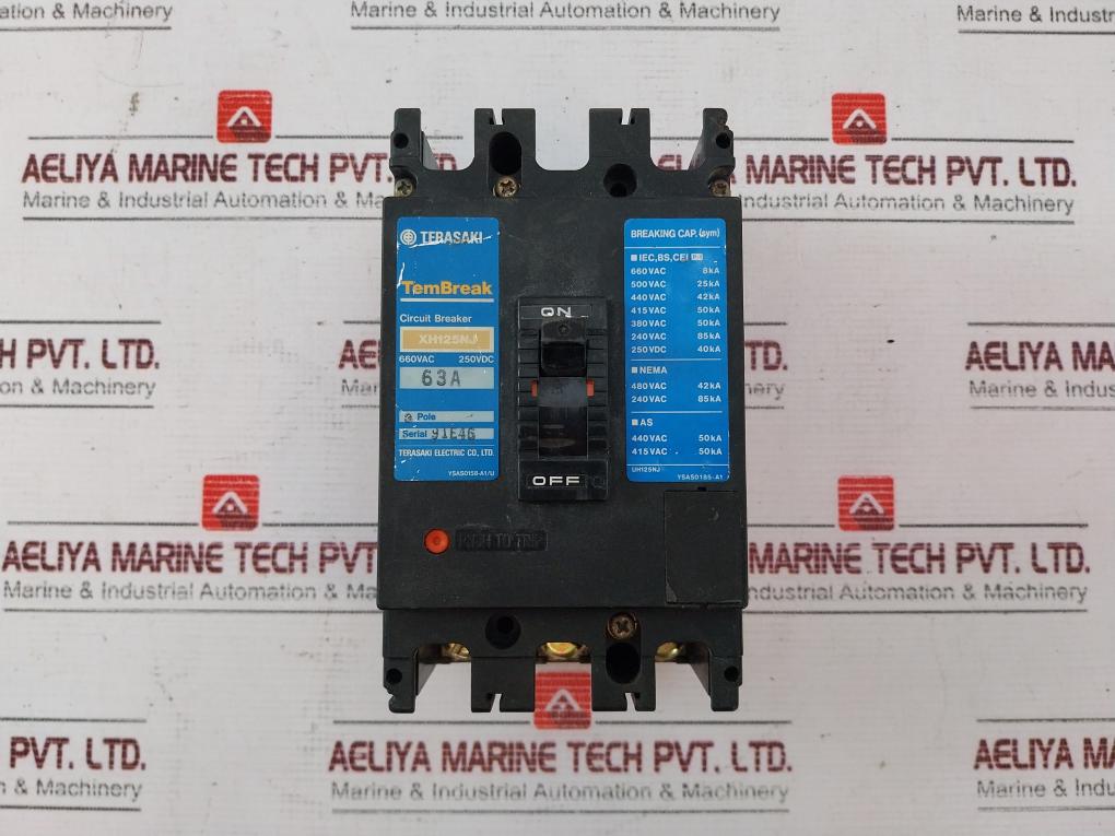 Terasaki Xh125Nj Tembreak 3 Pole Circuit Breaker 60A 660Vac