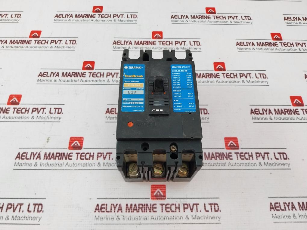 Terasaki XH125NJ Tembreak 3 Pole Circuit Breaker 60A 660VAC