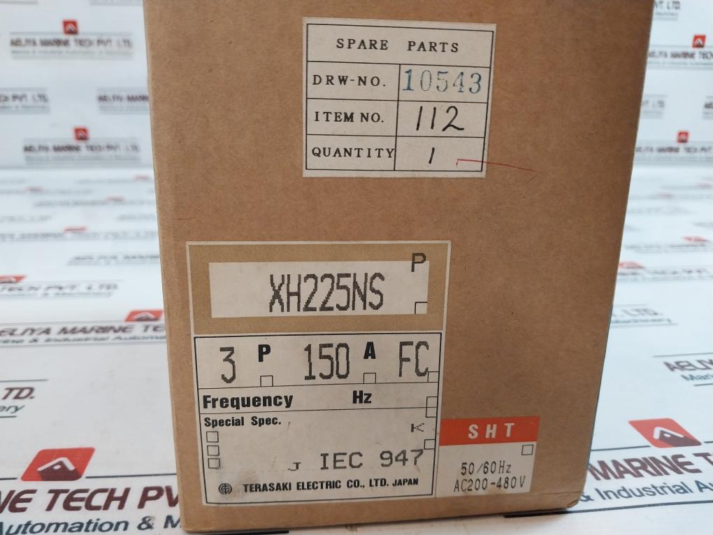 Terasaki Xh225ns Molded Case Circuit Breaker 3 Pole 150a 690v 50~60hz