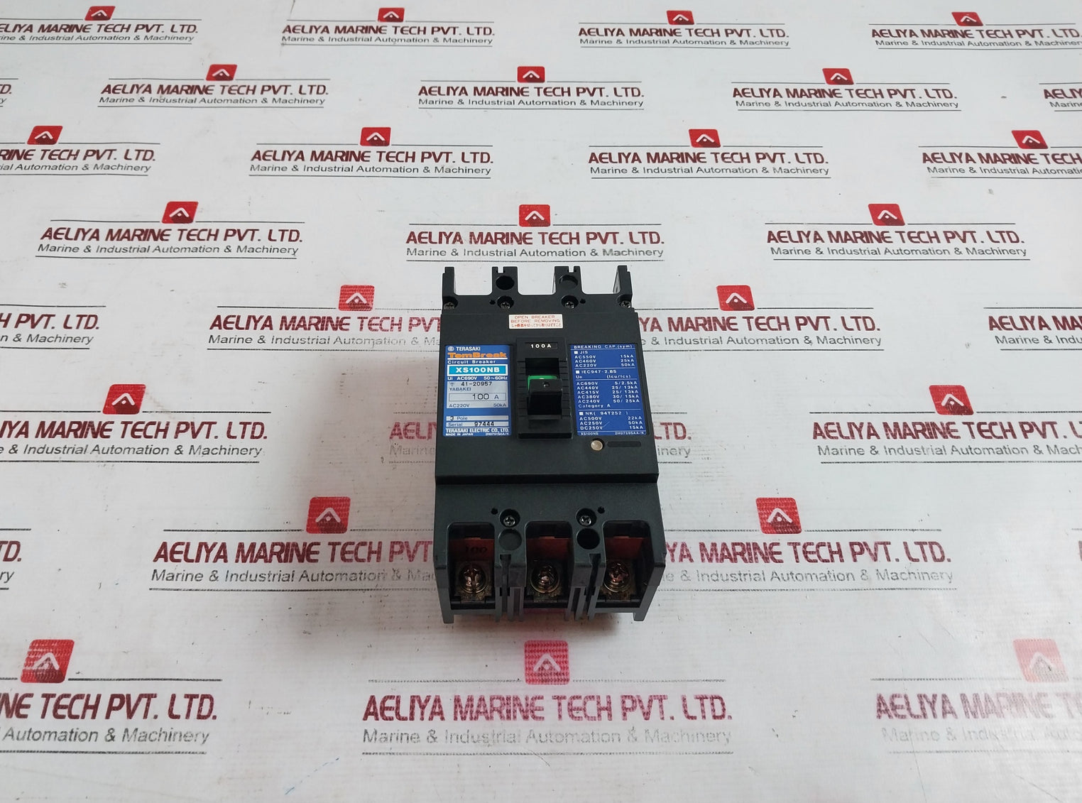 Terasaki Xs100Nb Tembreak 3 Pole Circuit Breaker 100A Ac220V 50Ka
