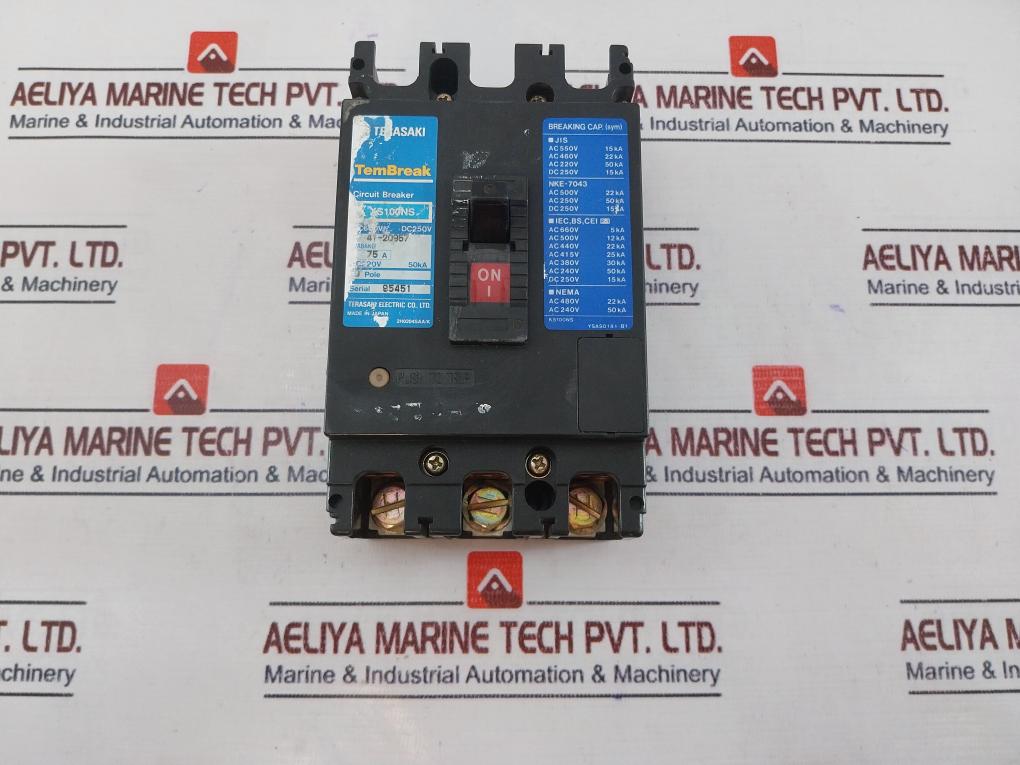 Terasaki Xs100Ns 3 Pole Circuit Breaker 75A 50/60Hz