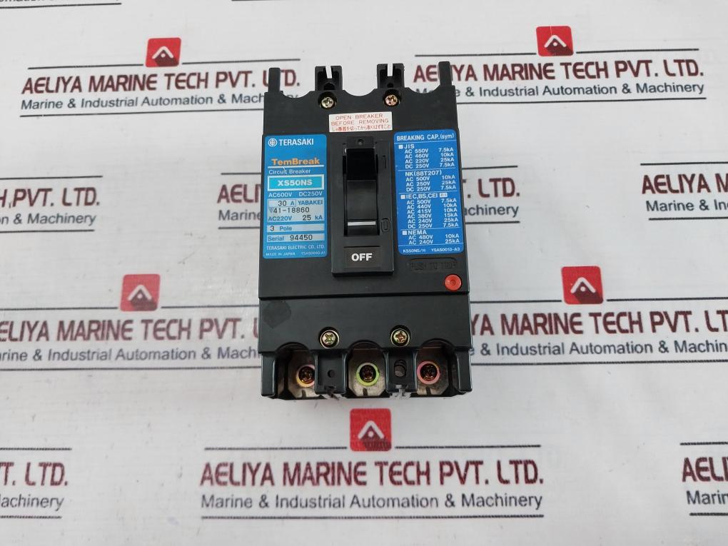 Terasaki Xs50Ns 3 Pole Circuit Breaker 30A