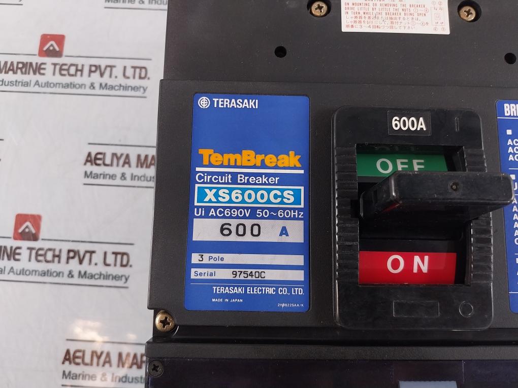 Terasaki Xs600Cs 3 Pole Circuit Breaker 600Amp