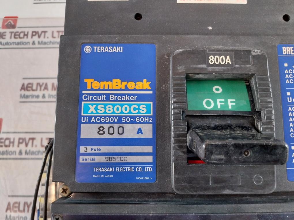 Terasaki Xs800Cs Tembreak Circuit Breaker Xcu1S 800A 690Vac 50/60Hz