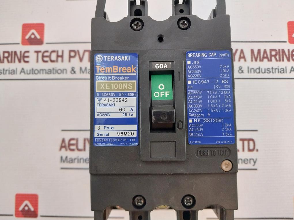 Terasaki Xe100Ns Circuit Breaker Ac660V 50~60Hz 60A