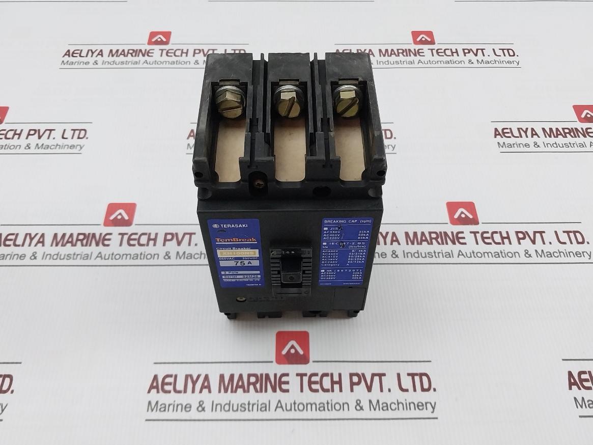 Terasaki Xh100Ns 3 Pole Circuit Breaker 660Vac 250Vdc Ysas0768-ai