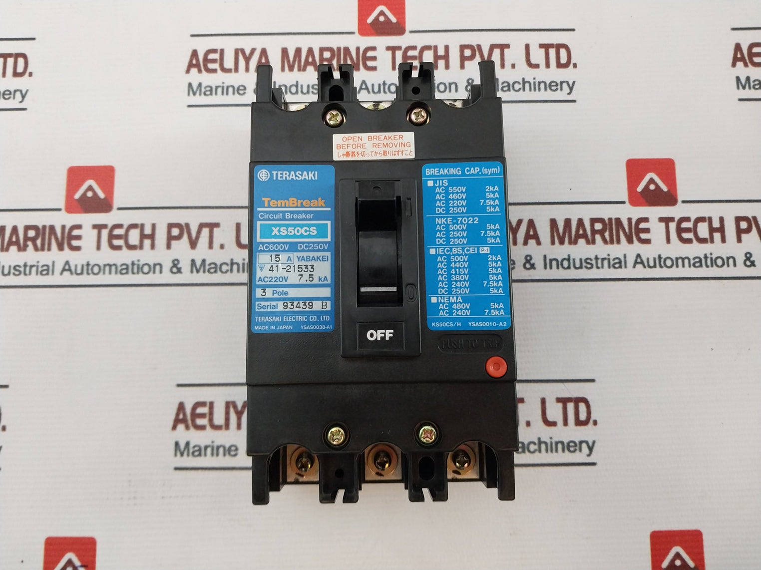 Terasaki Xs50Cs Circuit Breaker Ac600V