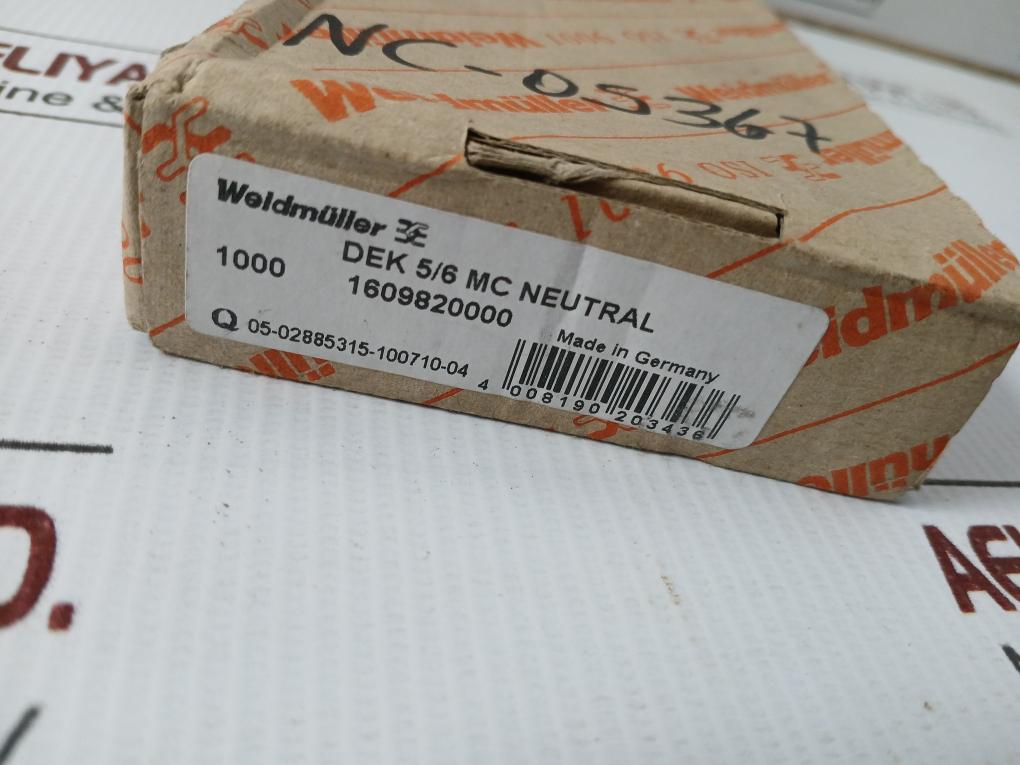 Terminal Block Marker Kit Weidmuller Dek 5/6 Mc Neutral Terminal