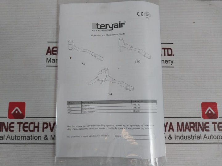 Teryair X2 Pneumatic Hard Steel Tipped Scabbler - Single Piston Head 1027723